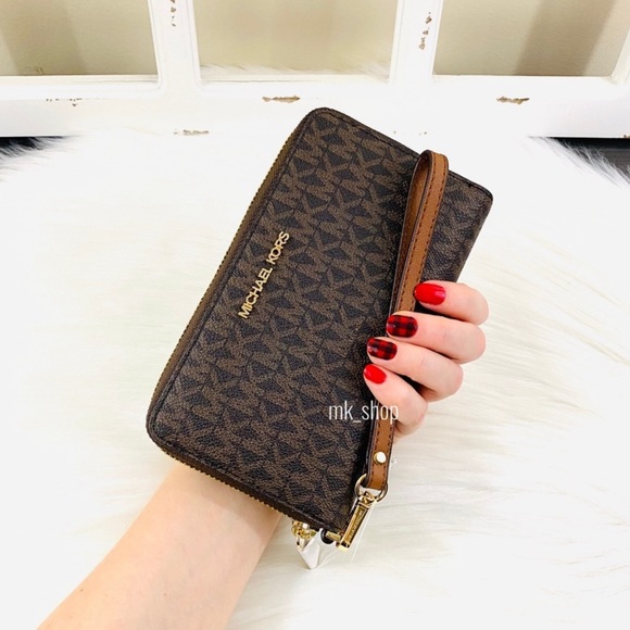 Michael Kors Jet Set Large Flat Phone Case Wristlet Wallet - Picture 2 of 16